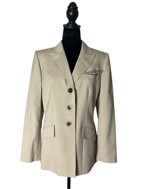 Kasper Jackets & Blazers - Kasper Beige Stitch Detail Blazer Petite 10